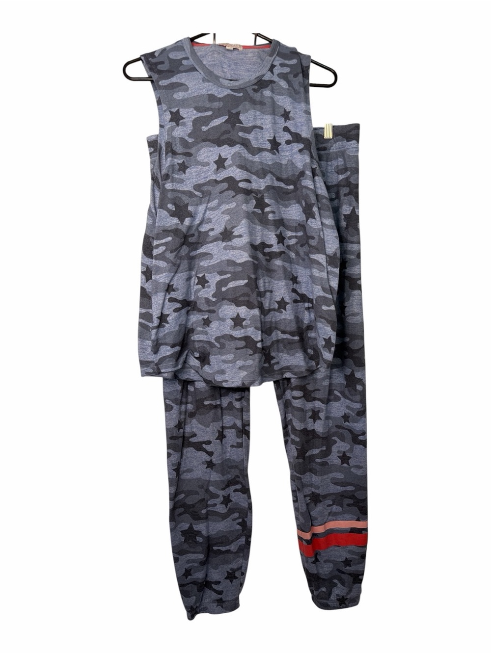 PJ Salvage Women's Blue Camo Print Jogger Pants and Matching Tank